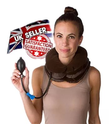 Neck Head Pain Traction Support Brace Device Air Inflatable Pillow Cervical AID • £8.82