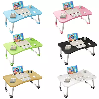 Folding Laptop Table Bed Tray Sofa Lap Computer Desk Picnic Stand Breakfast Home • £13.99