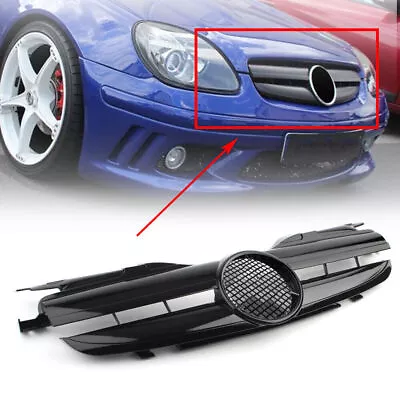 Front Upper Grill Fit Mercedes Benz R170 W170 AMG SLK Class 1998-2004 2003 Black • $145.35