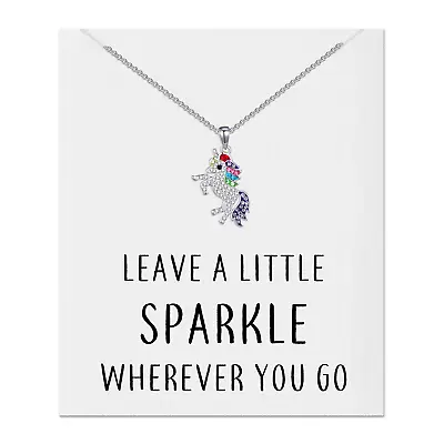 Crystal Unicorn Quote Necklace With Zircondia® Crystals By Philip Jones • £9.99