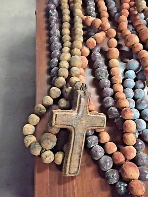 $49.78 • Buy MEXICAN CLAY - Medium ROSARY CROSS & BEADS  (1) ***FREE FREIGHT***