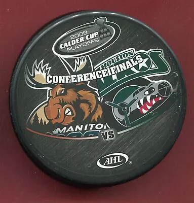 HOUSTON AEROS 2009 MANITOBA MOOSE Calder Cup Playoffs AHL Hockey Puck • $20