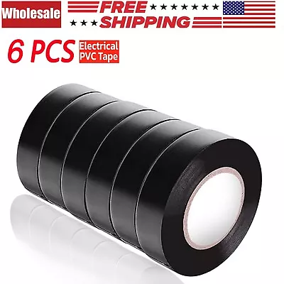 Electrical Tape Wiring Harness Wire (6-Pack Black 3/4  W X 26ft L) Auto Truck • $6.79