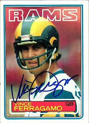 Vince Ferragamo Signed #90 1983 Topps Auto NFL Football Card Rams • $7.66