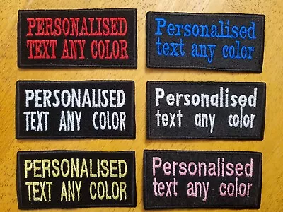 £5 • Buy 5x10 Cm Personalised Embroidery Name Tag TEXT Custom Patch Sew On  Hook And Loop