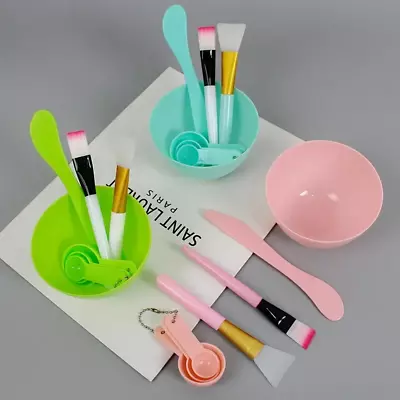 7x Face Mask Mixing Kit Silicone Bowl Spatula Brushes DIY Skincare Essentials UK • £5.99