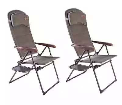 2 X Quest Naples Pro Recline Folding Camping Chair With Side Table Seat Caravan • £109.95
