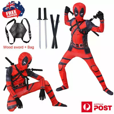 Superhero Deadpool Kids Boys Fancy Dress Halloween Costume Mask Cosplay - Party • $33.99