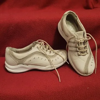 $32 • Buy Clarks Wave Wheel Leather Upper Tan Lace-up Walking Sneaker Women Size 6M