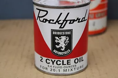 FULL GRAPHIC ~ Rare 1950s Era BRIDGESTONE MOTORCYCLE ROCKFORD OIL Old Tin Can • $129