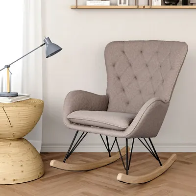 £149.95 • Buy Comfy Baby Relax Rocking Chair Fabric Velvet Nursery Living Bedroom Armchair