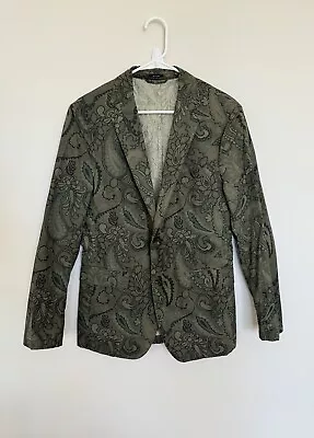 Men’s Bonobos Slim Fit Cotton Blazer JacketGreen Paisley Printed Size 38Reg • $70