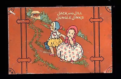 ANTIQUE VTG 1920 TIN LITHO MINIATURE SUITCASE JACK N JILL CANDY CONTAINER Box • $312.50