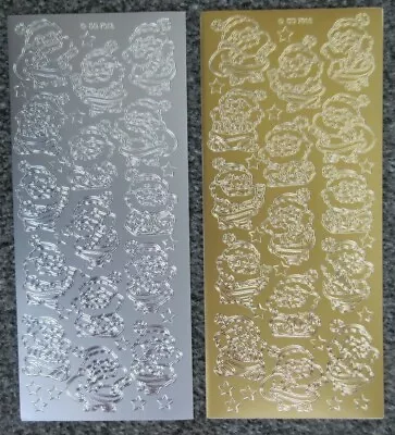 £1 • Buy Christmas Santas - Gold Silver Cardmaking Peel Offs Stickers Sheets DD7013