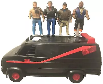 Toys: 1983 A-Team Van: Action Figures Hannibal Face Murdock B.A 12 Accessories • £395