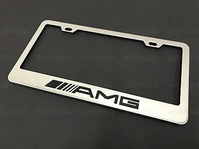 1pc ForMercedes AMG STAINLESS STEEL CHROME License Plate Frame+screw Caps* • $13.55