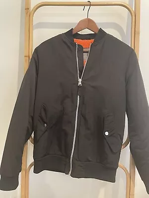 Men’s Zara Black Bomber Jacket • $40