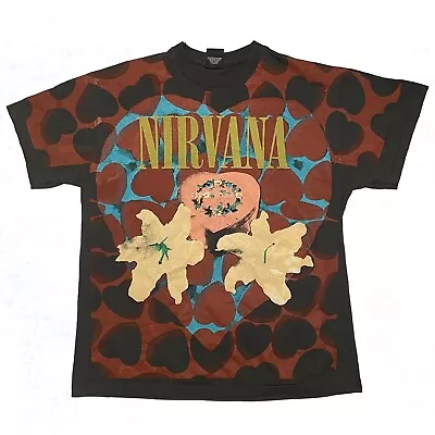 Vintage Nirvana Heart-Shaped Box AOP T-Shirt / XL Single Stitch Reprint • $89.99