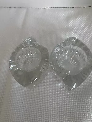 Mikasa Rotal Suite Clear Crystal Votive Candle Holders Set Of 2 • $8