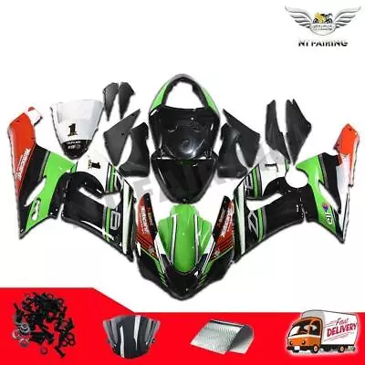 FU Injection Black Green ABS Fairing Fit For Kawasaki 2005-2006 ZX6R 636 H055 • $519.99