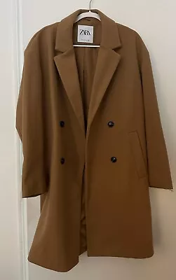 Zara Camel Menswear Coat Peacoat Winter Jacket Size M Medium  • $69.99