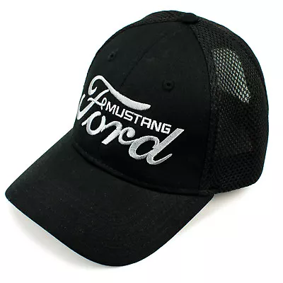 Ford Mustang Black Mesh-Back Hat Cap - SHIPPED IN A BOX - USA • $31.95