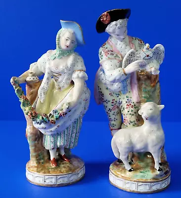 Samson Porcelain Figurines Shepherd And Shepherdess  C.1890.  • £69