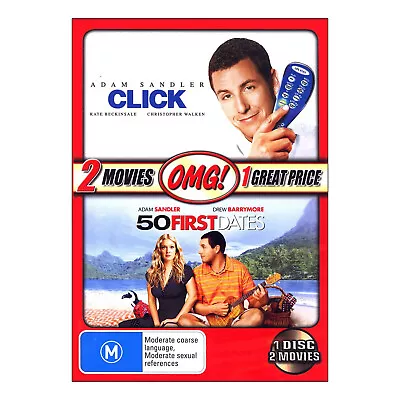 $9.25 • Buy 50 First Dates / Click DVD NEW Region 4 Free Post - Adam Sandler, Drew Barrymore