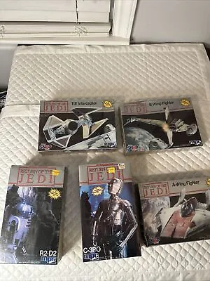 NOS Lot Of 5 MPC Star Wars Return Of The Jedi Model Kits R2D2 C3PO Interceptor B • $179