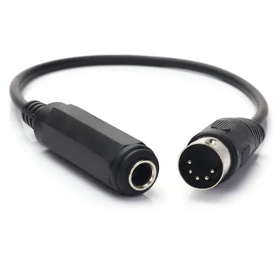 Din 5 Pin Male Plug To 6.35mm 1/4  Female Jack Socket Stereo Audio Cord Cable • $4.49