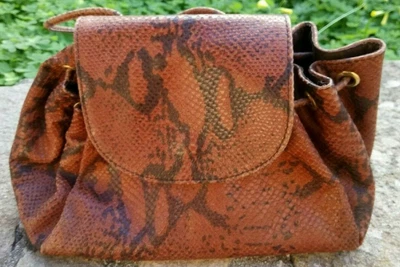 £52.08 • Buy Max Mara Leather Bag Vintage Snake Print Shoulder Hand Italy Designer Authentic