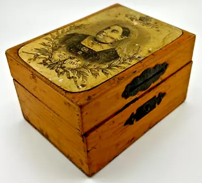 Queen Victoria Golden Jubilee 1887 Wooden Locking Money Box • $275