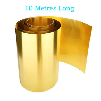 10m Long Brass Foil Belt Metal Sheet Plate Model Making 0.01-0.2mm Thick Tools • £41.24