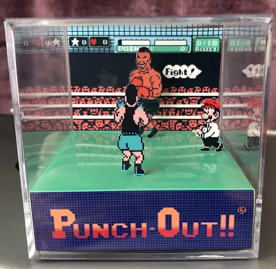 Punch Out Nes Mike Tyson 3D Cube Handmade Diorama Shadowbox Fan Art Room Decor • $49.95