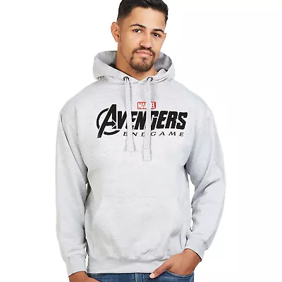 Official Marvel Mens Avengers Endgame Logo Hoodie Grey Marl S-XXL • £19.99