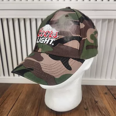 Distressed Coors Light Acme Hat Cap Strap Back Camo Military Mens Dad Beer Logo • $9
