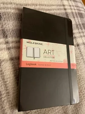 New Moleskine Art Collection Black Logbook Journal (8.25”x5”)  Sealed 850666 • $18.99