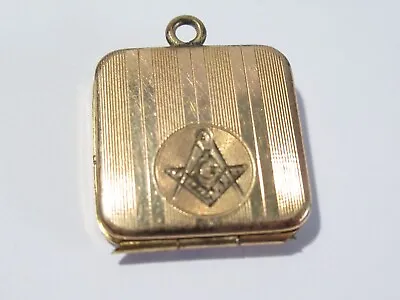 Antique Vintage Masonic Small Gold Tone Locket Pendant • $59