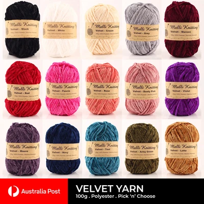 $3.90 • Buy Velvet Knitting Yarn Malli Knitting Chunky Wool Crochet 100g Balls Soft Craft