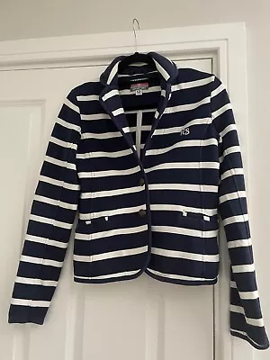 Women’s Navy And White Stripe Blazer Size 12 By Rampant Sport • £1.70