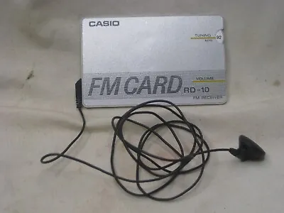 Vintage CASIO FM CARD RD-10 RECEIVER Mini Thin Pocket Radio Tested • $51