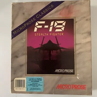 3 1/2  Floppy  F-19 Stealth Fighter Simulation Micro Prose PC Software 1988 Game • $35.20