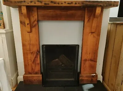 £150 • Buy Solid Wood Fire Surround - Reclaimed Solid Wood, Rustic 