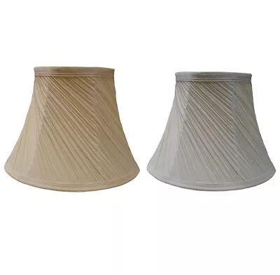 Table Lamp Shade 16  Mushroom Pleated Swirl Pale Cream & Champagne Yellow • £14.99