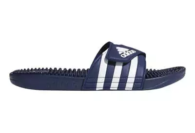 Adidas Men's Adissage Slides - Blue/White/Blue • $79.99