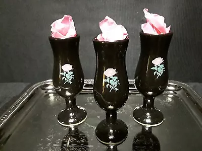 Vintage*TEQUILLA ROSE*CERAMIC SHOT GLASSES/SHOOTERS*SET OF 3*FOOTED BASE*2 OZ  • $14.99