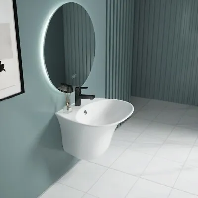 Durovin Bathroom Basin Ceramic Wall Hung Hand Wash Sink • £99.95