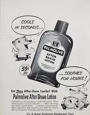 1952 Print Ad Men's Palmolive After Shave Lotion Great Underarm Deodorant Too • £10.41