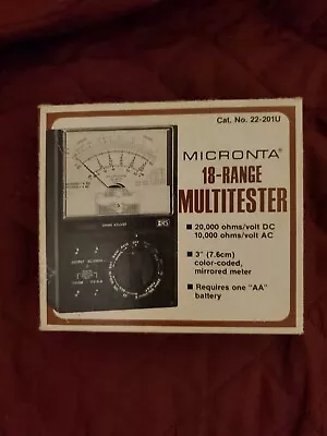 Vintage Micronta Radio Shack 22-201U Analog Multimeter 18 Range Multitester • $29