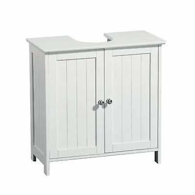 White Under Sink Basin Cabinet Cupboard Bathroom Furniture Storage Unit  • £39.99